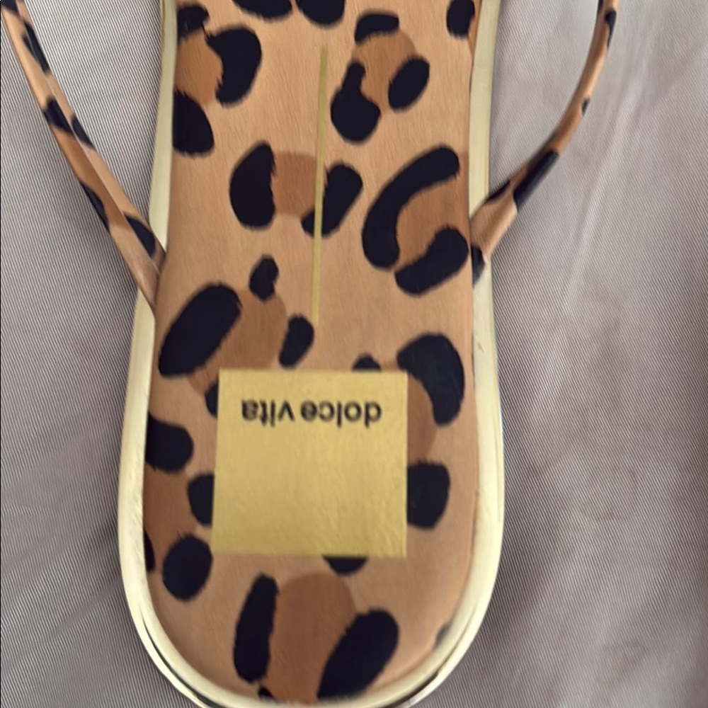 Dolce Vita Brown and Black Sandals Leopard Print - Picture 2 of 5
